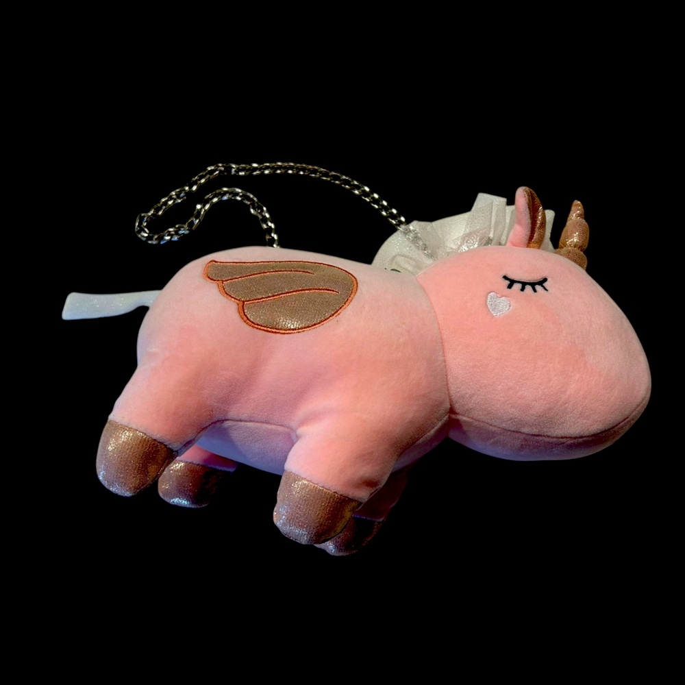 Pink Unicorn Plush Purse for a lucky young lady